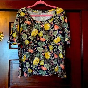 Tropical Fruit! J.Jill tee xl petite